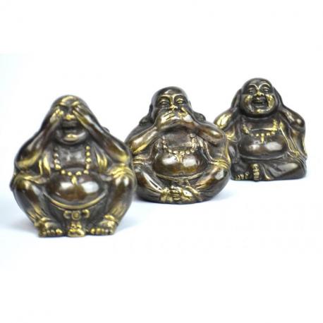 Statuettes "3 Bouddhas de la sagesse" 6cm en laiton
