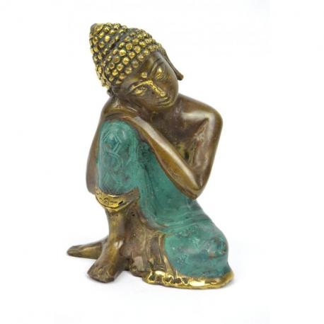 Statuette Bouddha penseur en laiton style antique 10cm