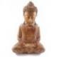 Grande sculpture Bouddha assis 40cm en bois sculpté