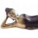 Statue de Bouddha couché en laiton 38cm. Déco Asiatique.