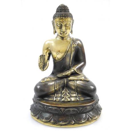 Statue Bouddha en laiton 24cm. Création artisanale en série limitée.
