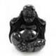 Statuettes "3 Bouddhas de la sagesse" en résine laquée noir brillant.