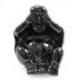 Statuettes "3 Bouddhas de la sagesse" en résine laquée noir brillant.