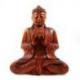 Sculpture Bouddha assis 30cm en bois. Décoration Zen.