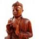 Sculpture Bouddha assis 30cm en bois. Décoration Zen.