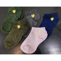 Chaussettes coeur à paillettes