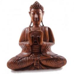 Sculpture Bouddha 40cm en bois sculpté | Décoration Zen