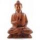 Sculpture Bouddha assis sur lotus en bois 40cm.