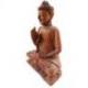 Sculpture Bouddha assis sur lotus en bois 40cm.
