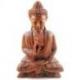 Sculpture Bouddha assis sur lotus en bois 40cm.