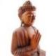 Sculpture Bouddha assis sur lotus en bois 40cm.