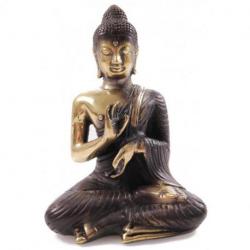 Statuette Bouddha Dharmachakra Mudra en laiton 14cm. Série limitée.