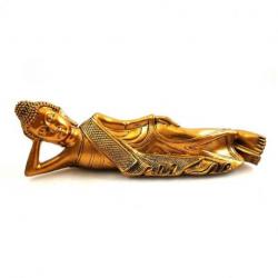 Statuette Bouddha couché doré 22cm.