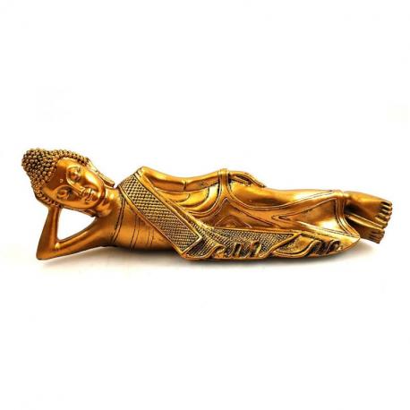 Statuette Bouddha couché doré 22cm.