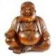 Statue Bouddha chinois rieur XL en bois sculpté 50cm