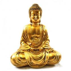 Statuette Bouddha en méditation doré 20cm