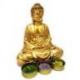 Statuette Bouddha en méditation doré 20cm