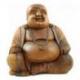 Statue Bouddha chinois rieur en bois sculpté 40cm