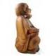 Statue Bouddha chinois rieur en bois sculpté 40cm