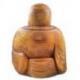 Statue Bouddha chinois rieur en bois sculpté 40cm
