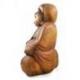 Statue Bouddha chinois rieur en bois sculpté 40cm