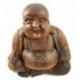 Statue Bouddha chinois rieur en bois sculpté 40cm