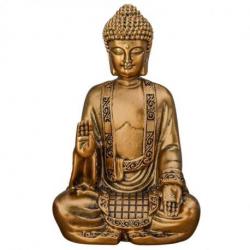 Statuette Bouddha or assis finition dorée patinée 14cm