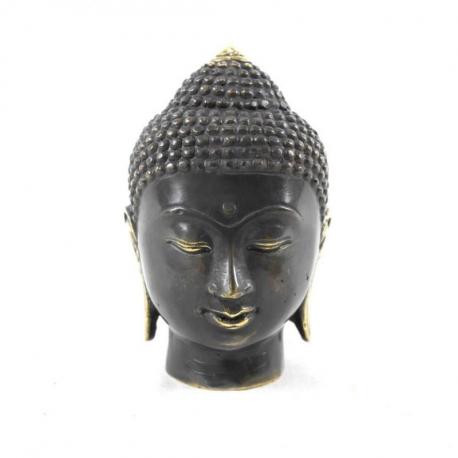 Tête de Bouddha à poser en laiton 12cm