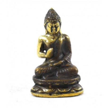 Statuette miniature Bouddha Abhaya Mudra en laiton 5,50cm
