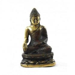 Statuette miniature Bouddha Bhumisparsha Mudra en laiton 5,50cm