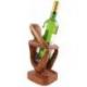 Porte-bouteille "Penseur" 30cm en Bois Teinté