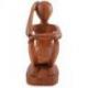 Porte-bouteille « Penseur » 30cm en bois sculpté |  Déco pour amateurs de vin