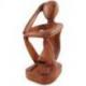 Porte-bouteille « Penseur » 30cm en bois sculpté |  Déco pour amateurs de vin