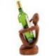 Porte-bouteille "Penseur" 30cm en Bois Teinté