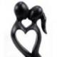 Statuette abstraite "Couple en Fusion" 20cm en bois | Cadeau Amoureux