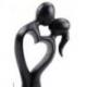 Statuette abstraite "Couple en Fusion" 20cm en bois | Cadeau Amoureux