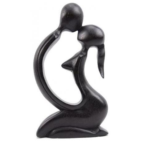 Sculpture "Couple Sensuel" en bois 20cm, couple enlacé | Cadeau d'Amour