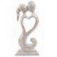Statuette "Couple en Fusion" en bois 20cm, cœur sculpté | Cadeau 5 ans de Mariage