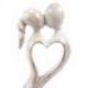 Statuette "Couple en Fusion" en bois 20cm, cœur sculpté | Cadeau 5 ans de Mariage