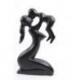 Statue abstraite Maman et Bébé 20cm en bois Noir