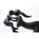 Statue abstraite Maman et Bébé 20cm en bois Noir