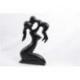 Statue abstraite Maman et Bébé 20cm en bois Noir