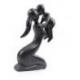 Statue abstraite Maman et Bébé 20cm en bois Noir