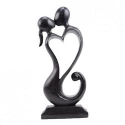 Statue Abstraite "Couple en Fusion" 30cm en bois | Preuve d'Amour Inoubliable