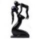 Statue abstraite Maman et Bébé 30cm en bois noir ébène