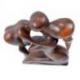 Statuette abstraite Maman et Bébé 20cm en bois teinté