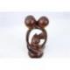 Statue abstraite "Famille Unie" 20cm en bois Teinté