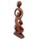 Statue abstraite Union Parent-Enfant 30cm en bois Teinté