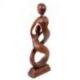 Statue abstraite Union Parent-Enfant 30cm en bois Teinté