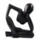 Statue abstraite "Le Penseur" 20cm en bois Noir